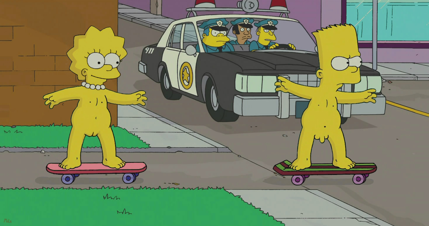 #pic260100: Bart Simpson - Chief Wiggum - Eddie - Lisa Simpson - Lou - Mole...