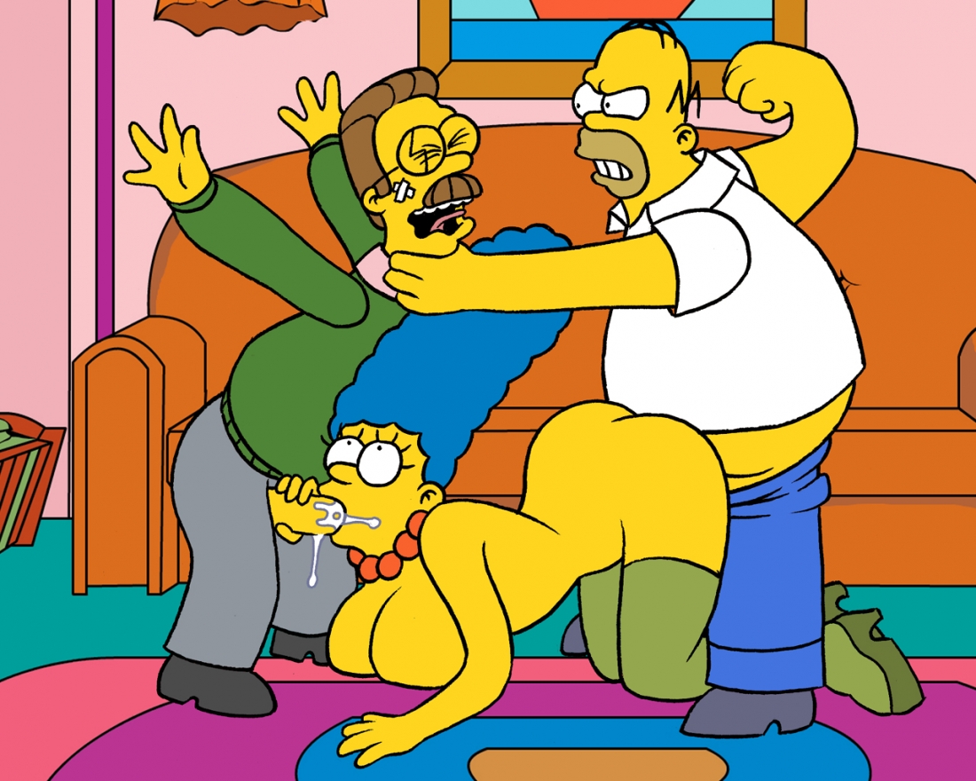 #pic715330: Homer Simpson - Marge Simpson - Ned Flanders - The Simpsons.
