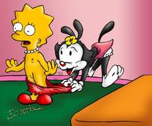 #pic71634: Animaniacs – Dot Warner – Escoria – Lisa Simpson – The Simpsons – crossover