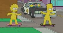 #pic260100: Bart Simpson – Chief Wiggum – Eddie – Lisa Simpson – Lou – Mole – The Simpsons