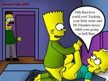 #pic90522: Bart Simpson – Lisa Simpson – Ned Flanders – The Simpsons – twisted odin