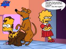 #pic90534: Bart Simpson – Lisa Simpson – Santa’s Little Helper – The Simpsons – WDJ