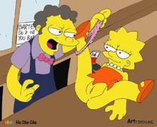 #pic231762: Ha cha cha – Lisa Simpson – Moe Szyslak – The Simpsons – disnae