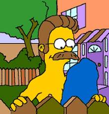 #pic240428: Marge Simpson – Ned Flanders – The Simpsons – animated