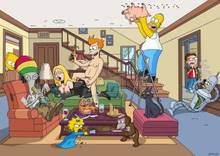 #pic840844: American Dad – Bart Simpson – Bender Bending Rodriguez – Evil Monkey – Francine Smith – Fry – Futurama – Homer Simpson – Klaus Heissler – Maggie Simpson – Roger Smith – Snowball – Spiderpig – Steve Smith – The Simpsons – crossover