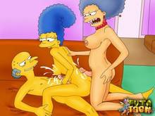 #pic1070941: Marge Simpson – Montgomery Burns – Patty Bouvier – The Simpsons – futa-toon