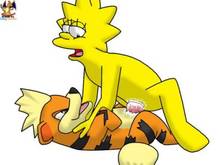 #pic194849: Growlithe – Lisa Simpson – Porkyman – Surfing Charizard – The Simpsons – crossover