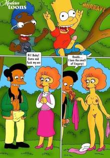 #pic574197: Apu Nahasapeemapetilon – Bart Simpson – Maude Flanders – Milhouse Van Houten – Modern Toons – Outhouse – The Simpsons