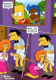 #pic562527: Bart Simpson – Maude Flanders – Milhouse Van Houten – Modern Toons – Moe Szyslak – Outhouse – The Simpsons
