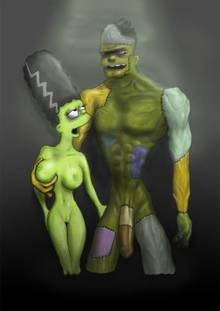 #pic558908: Bride of Frankenstein – Frankenstein’s Monster – Homer Simpson – Marge Simpson – The Simpsons