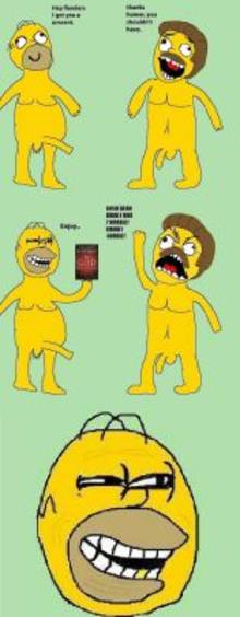 #pic655345: Homer Simpson – Ned Flanders – The Simpsons – Trollface – meme – rage comics