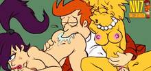 #pic624998: Fry – Futurama – Lisa Simpson – The Simpsons – Turanga Leela – crossover – nev