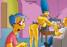 #pic509024: Cosmic – Homer Simpson – Marge Simpson – Milhouse Van Houten – The Simpsons – animated