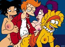 #pic473640: Amy Wong – Fry – Futurama – Lisa Simpson – The Simpsons – Turanga Leela – crossover – nev