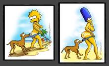 #pic1156853: Lisa Simpson – Marge Simpson – Santa’s Little Helper – The Simpsons – coppertone
