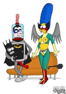 #pic680363: Bender Bending Rodriguez – Futurama – Marge Simpson – Online Super Heroes – Richard Nixon – The Simpsons – crossover