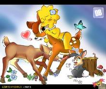 #pic112502: Bambi – Bambi (character) – Faline – Lisa Simpson – Orange Box – The Simpsons – Thumper – crossover