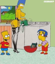 #pic222242: Bart Simpson – Cosmic – Marge Simpson – Milhouse Van Houten – The Simpsons