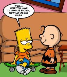 #pic215277: Bart Simpson – Charlie Brown – Ekuhvielle – Peanuts – The Simpsons – crossover