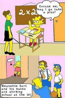 #pic65957: Bart Simpson – Lisa Simpson – Milhouse Van Houten – Nelson Muntz – The Simpsons – comic